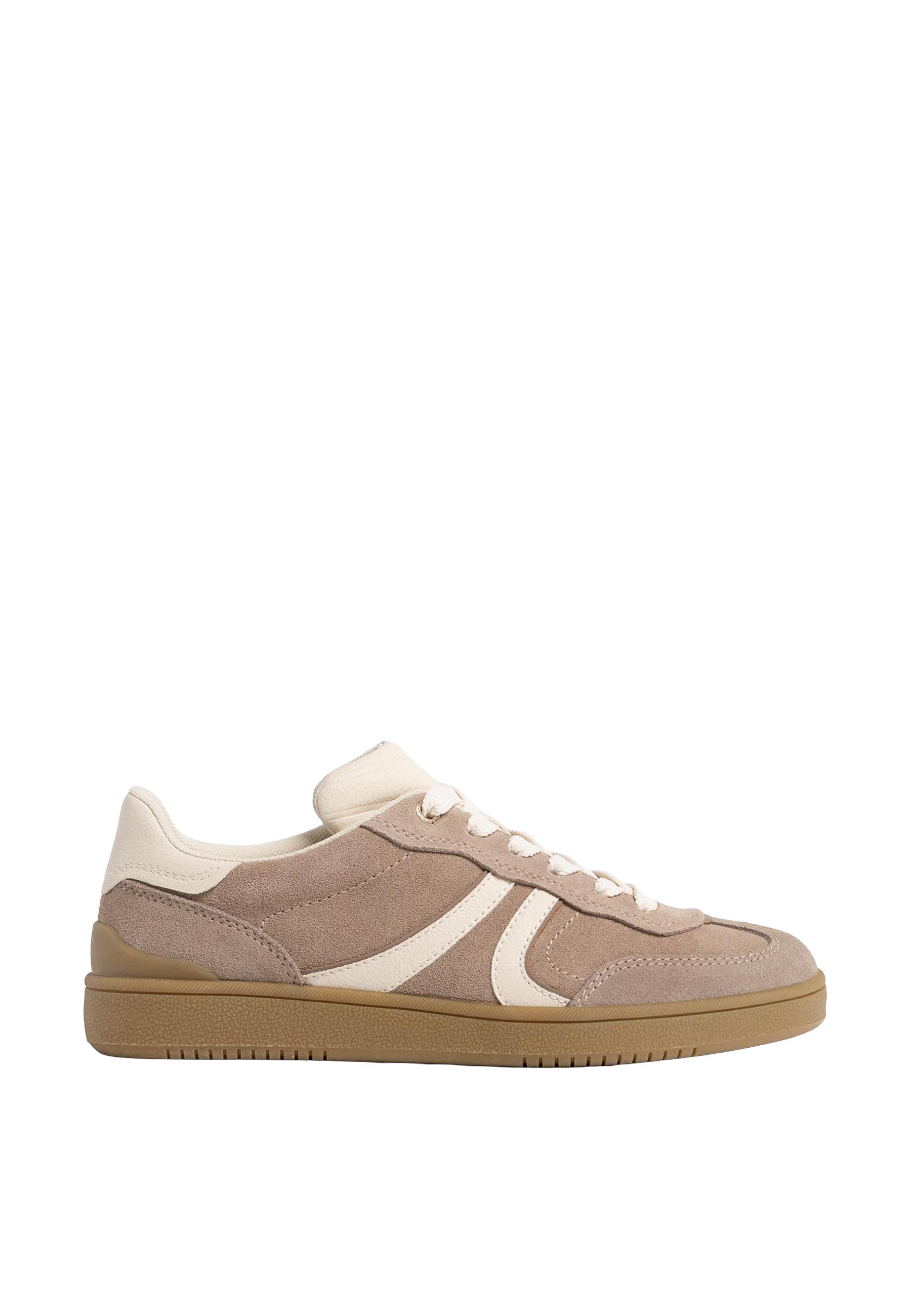 Casual leather trainers — BEIGE