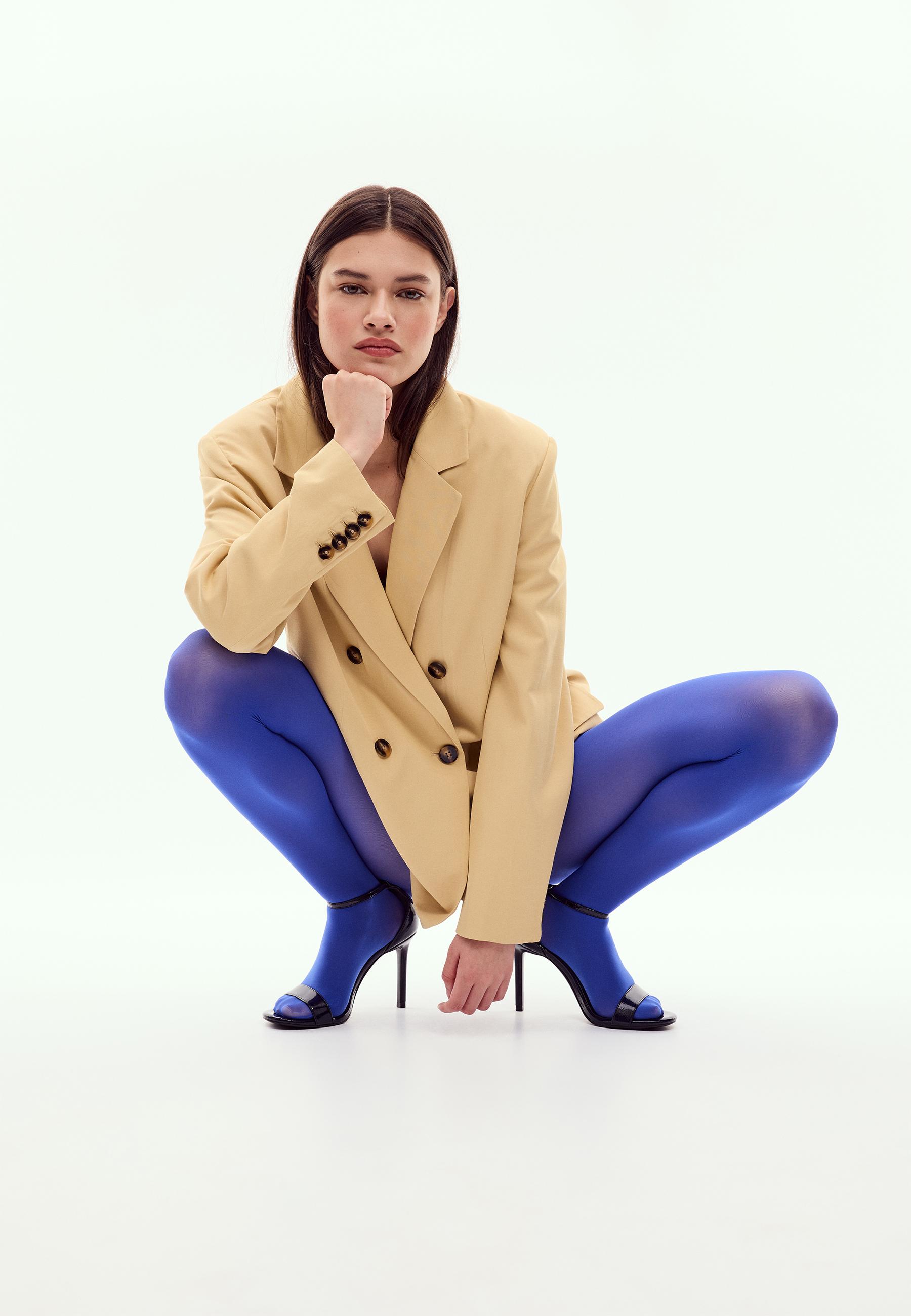 Patent effect heeled sandals — BLUE