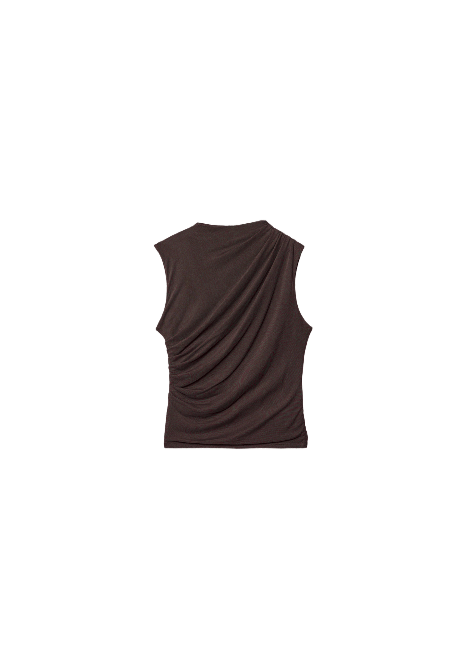 Gathered tulle T-shirt — Brown