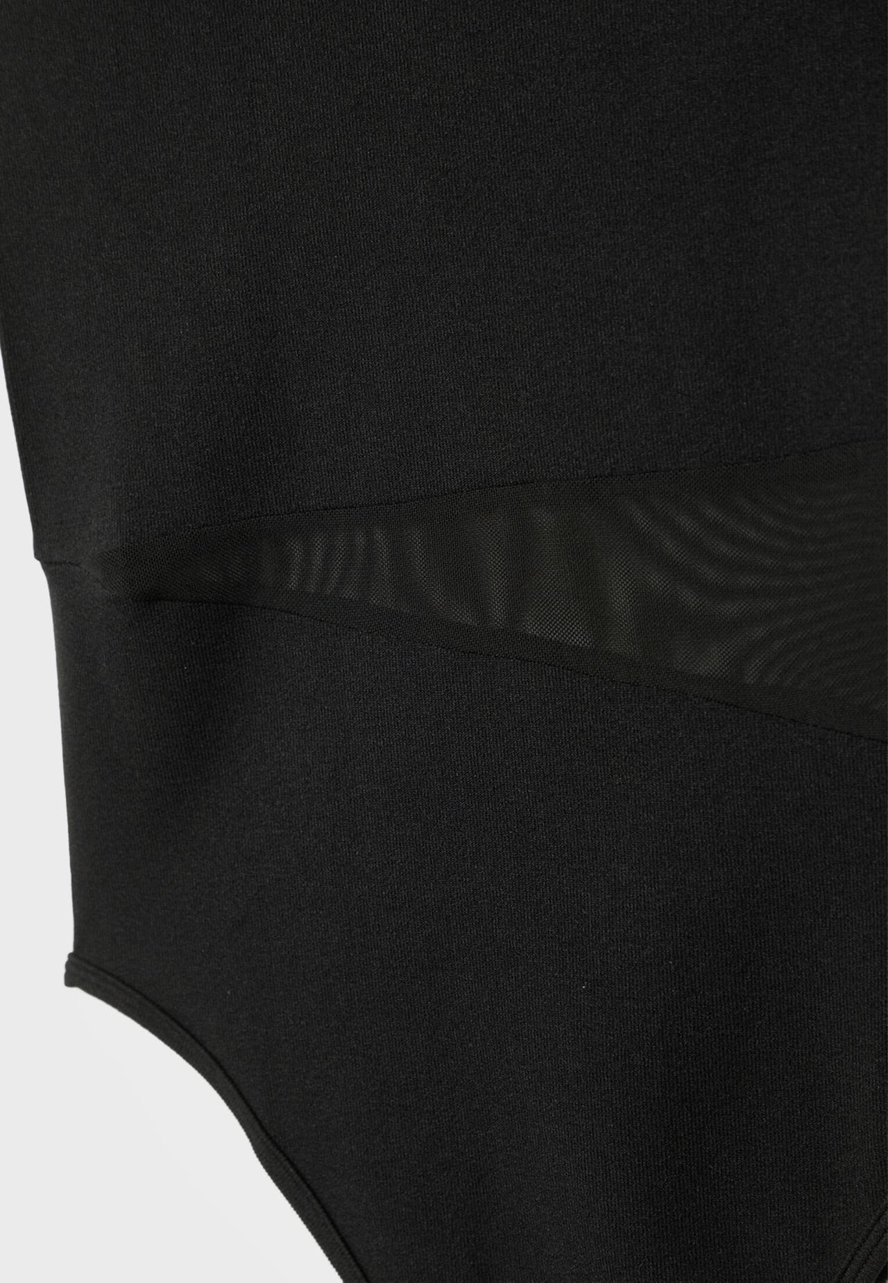 Asymmetric sheer bodysuit — Black