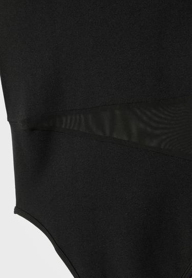 Asymmetric sheer bodysuit — Black 9