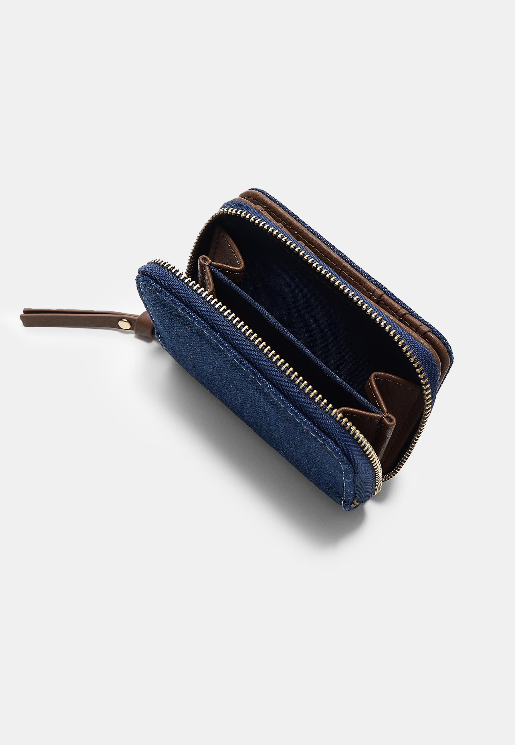 Denim purse with zip — MEDIUM BLUE DENIM