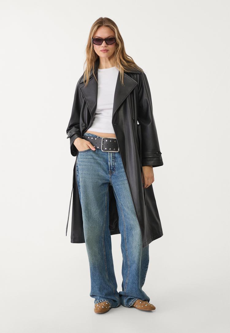 trench larga efecto piel