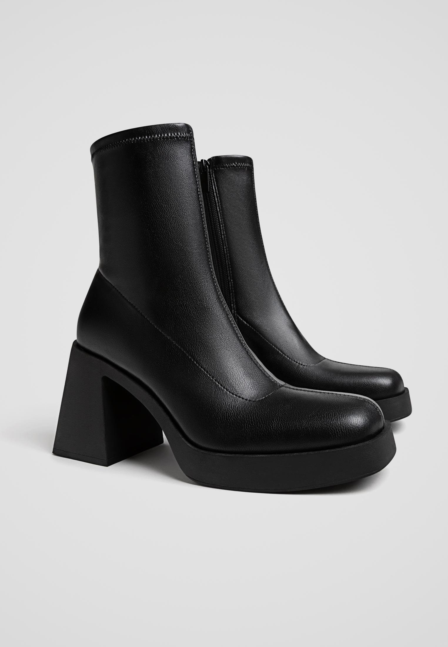 Platform heel ankle boots - Women's fashion | Stradivarius United States