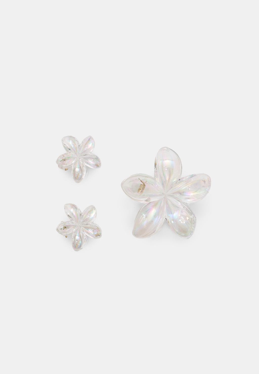 Set 3 pinzas de pelo flor