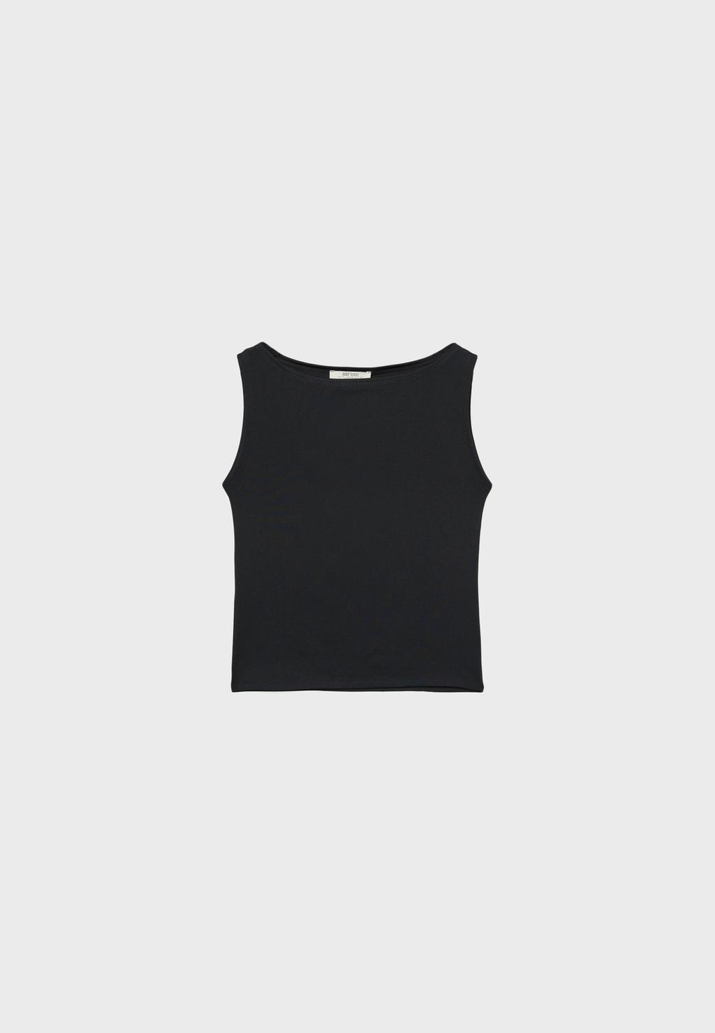 Camiseta sin mangas cuello barca
