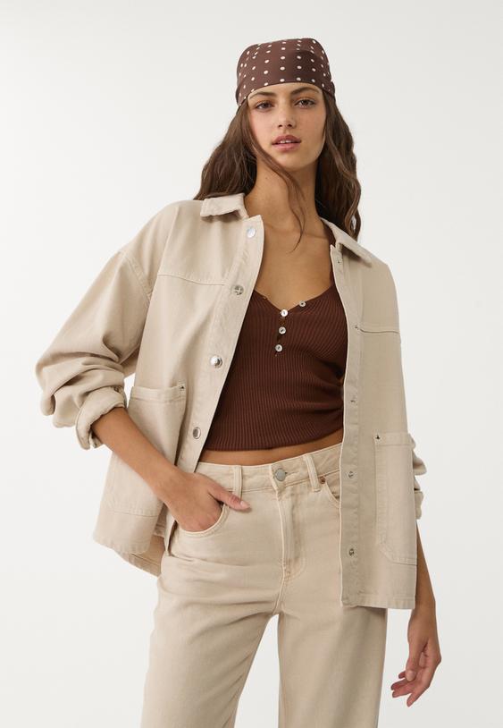 twill jacket with pockets