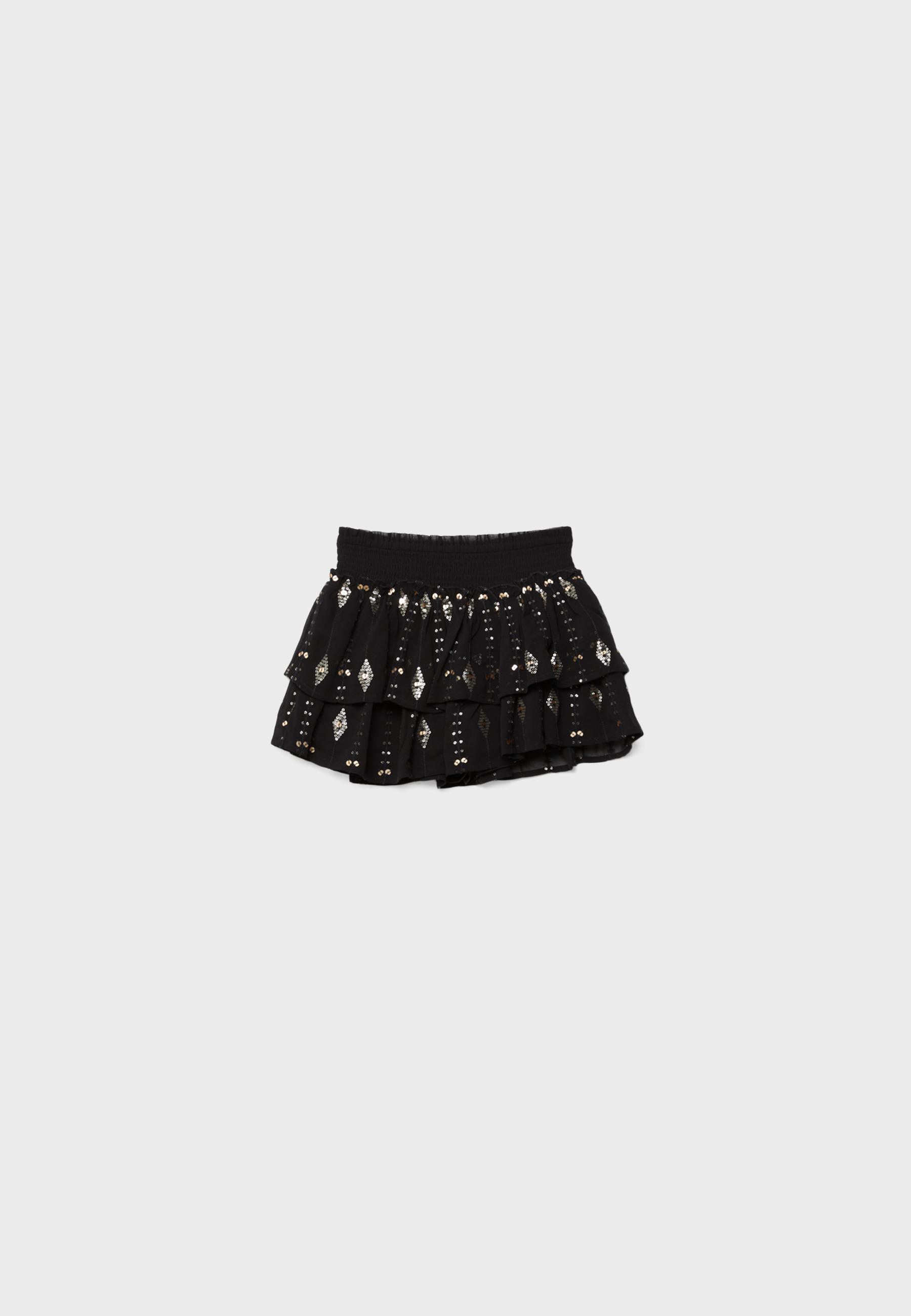 Embroidered mini skirt