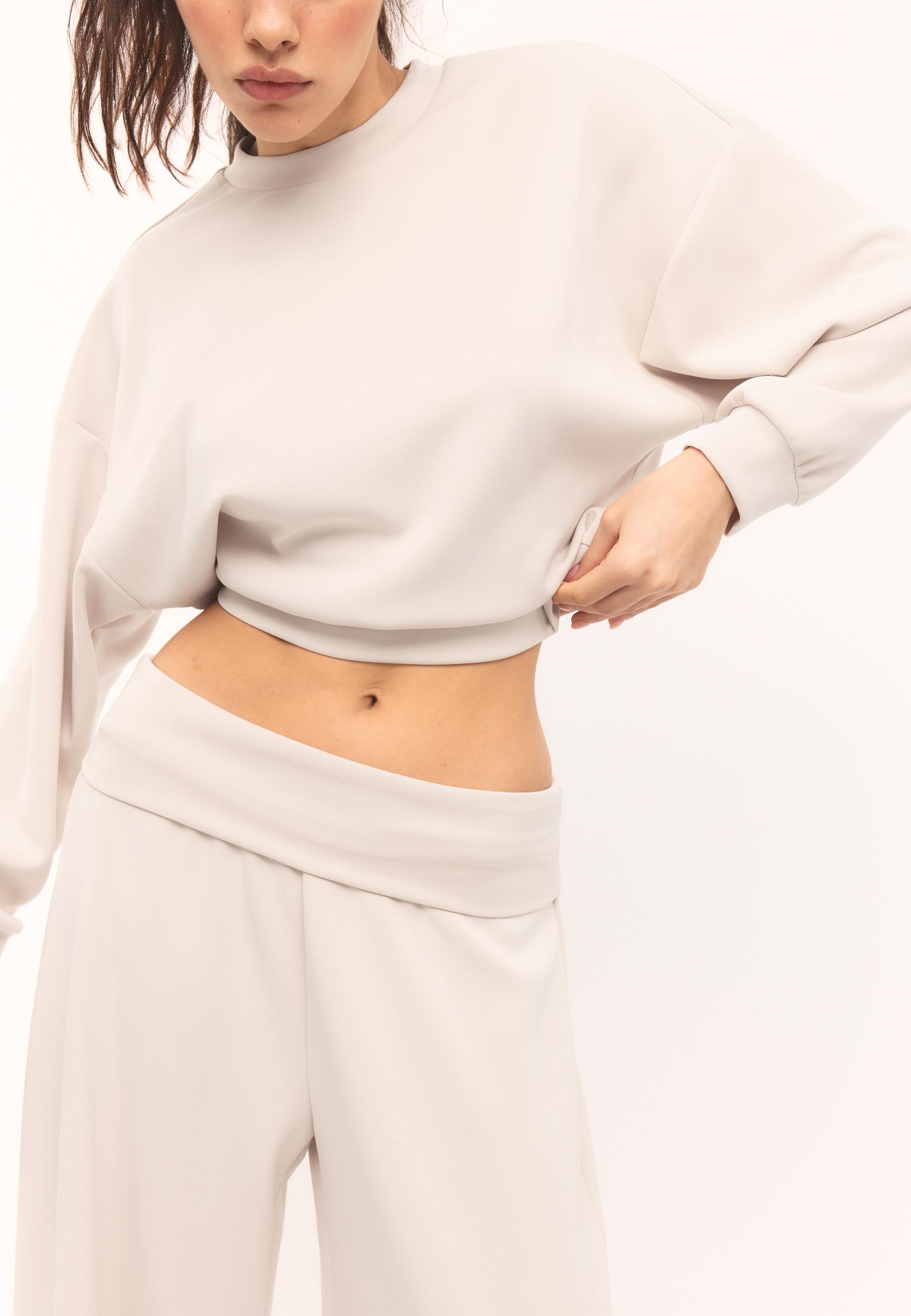 Soft-touch balloon jogger trousers with turn-up waist — Stone