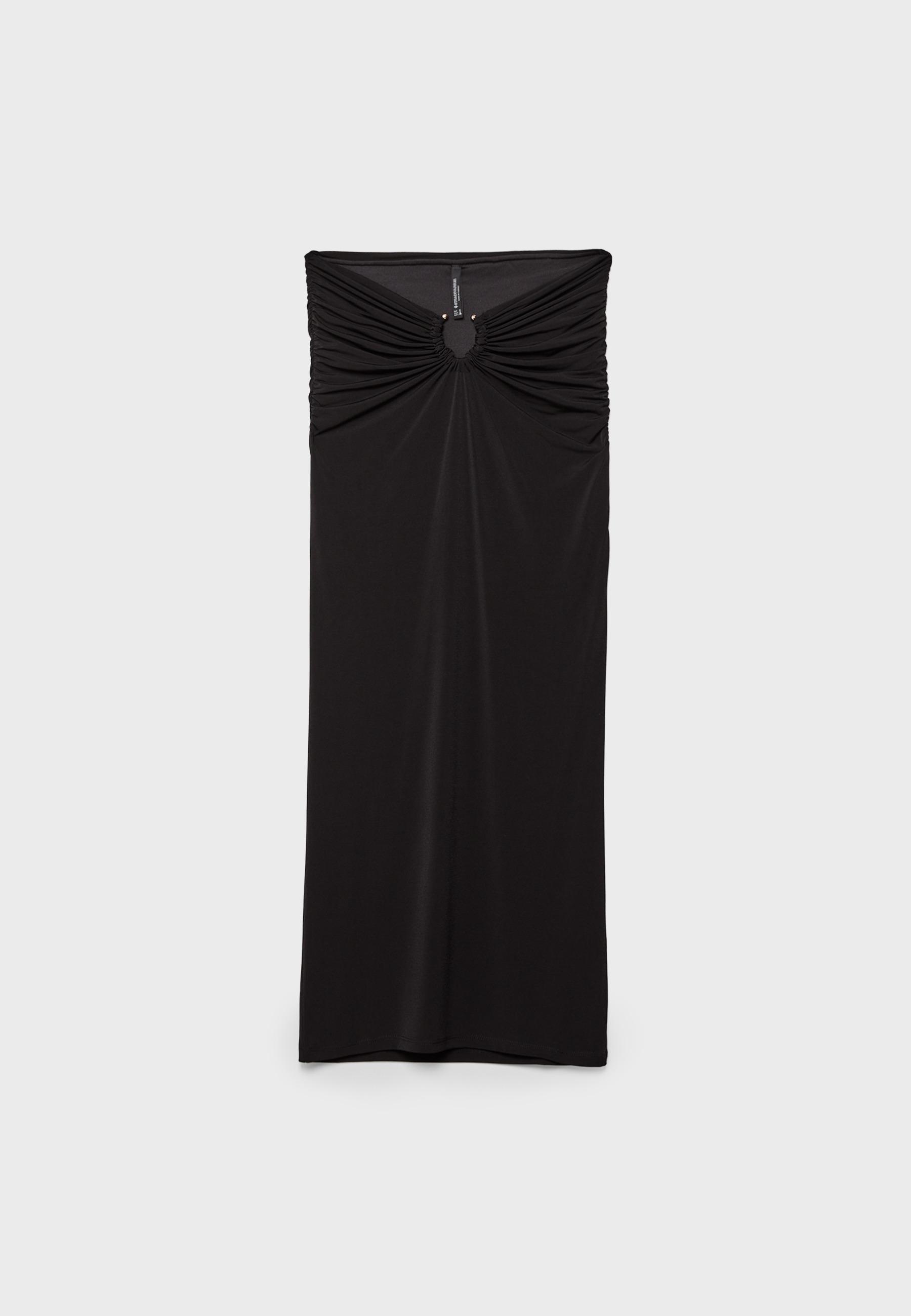 Pencil skirt with buckle — Black