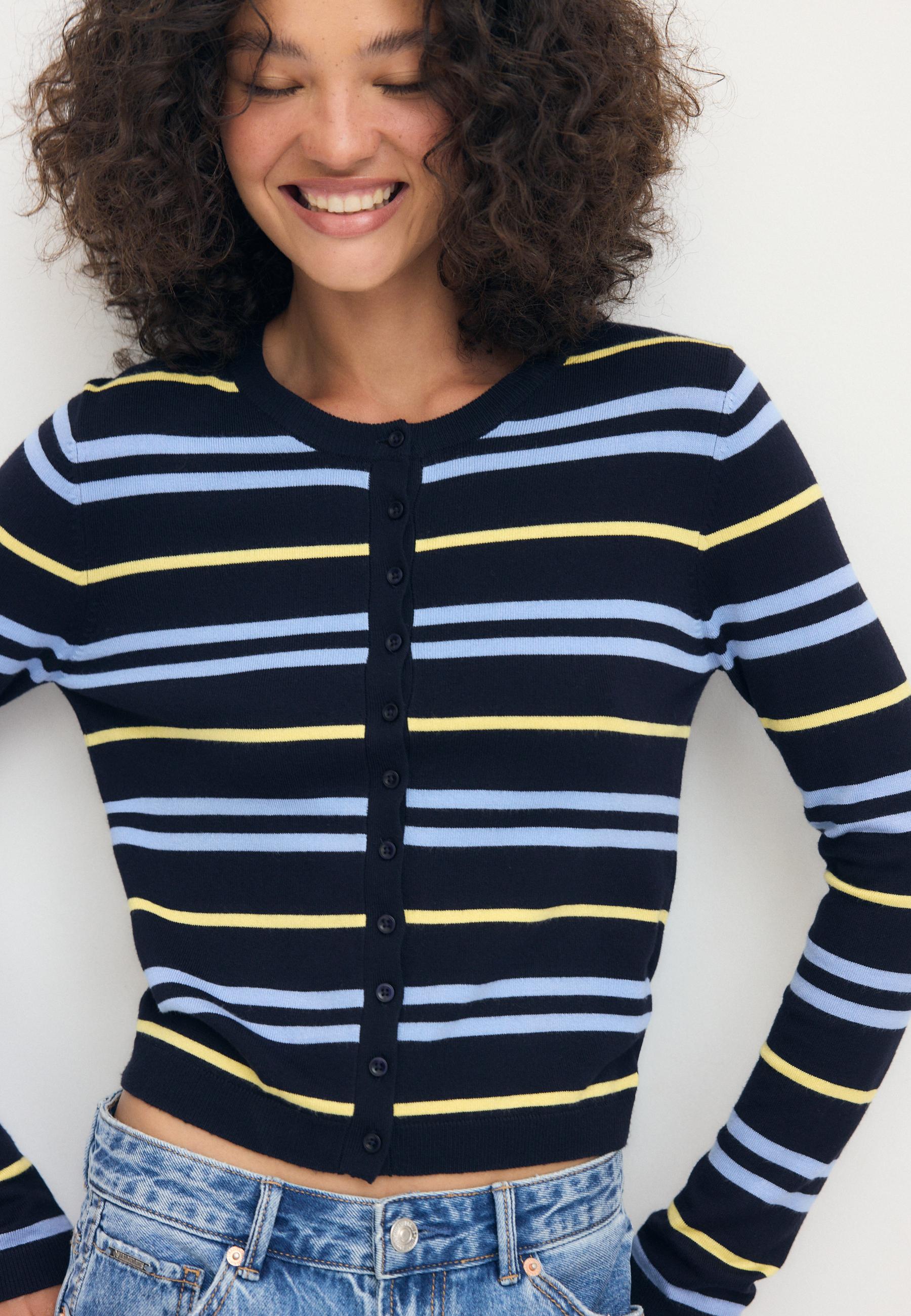Knit cardigan — Navy blue
