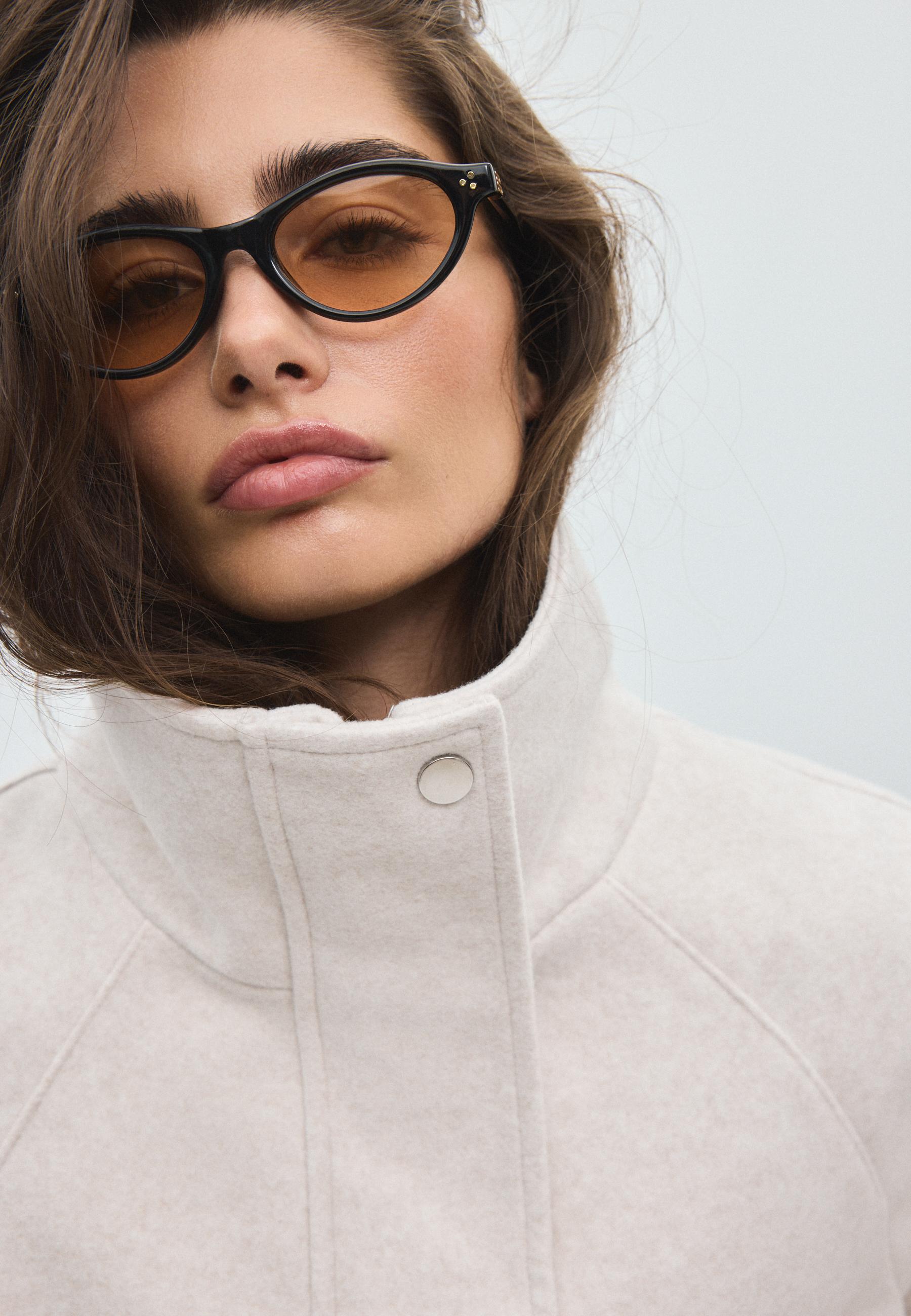 Soft-touch bomber jacket — Ecru