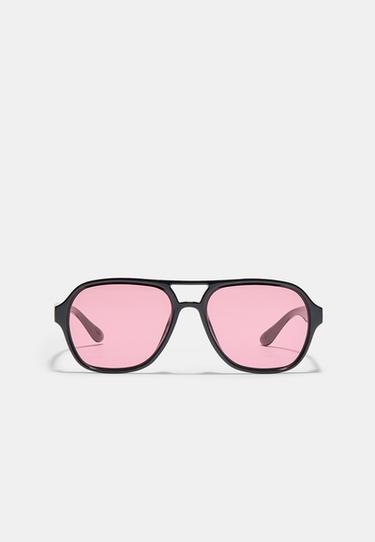 Double bridge resin sunglasses — Fuchsia 2