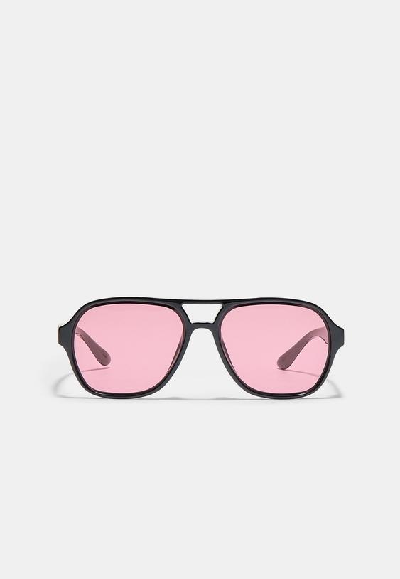 Stradivarius Lunettes À Monture Épaisse Et Double Pont Fuchsia Os