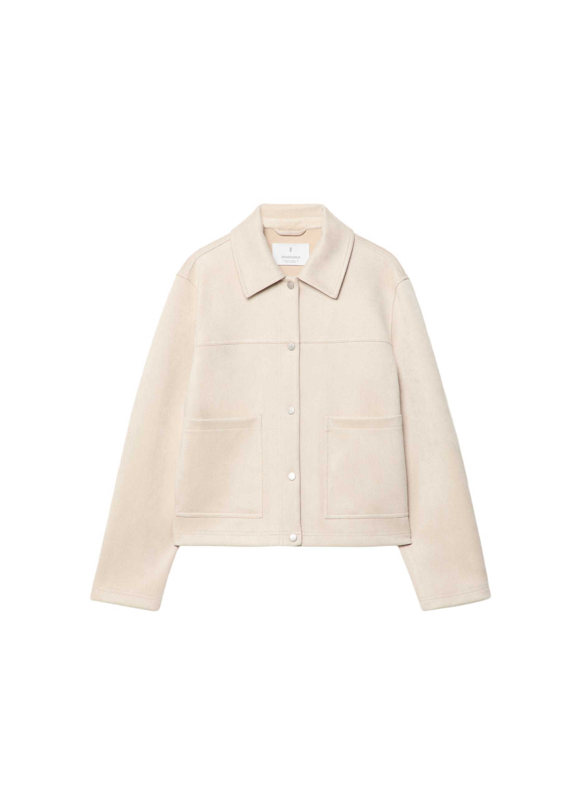 Faux suede jacket — Ecru