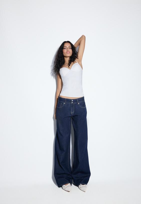 jeans low waist doble boton