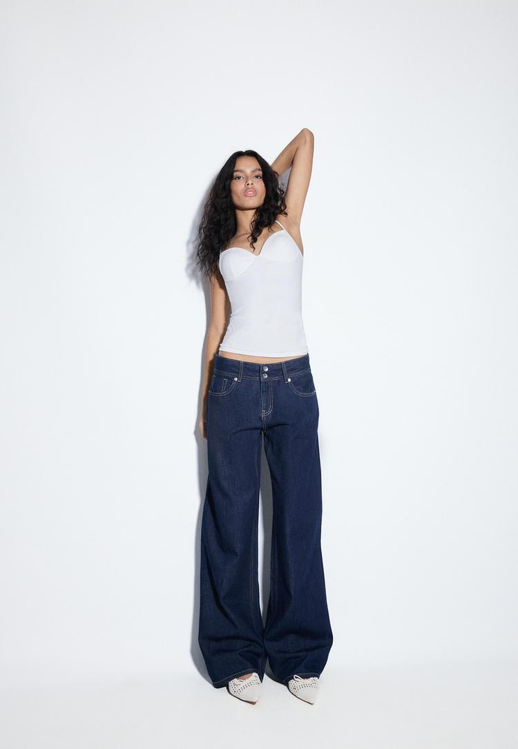 lowwaist doublebutton jeans
