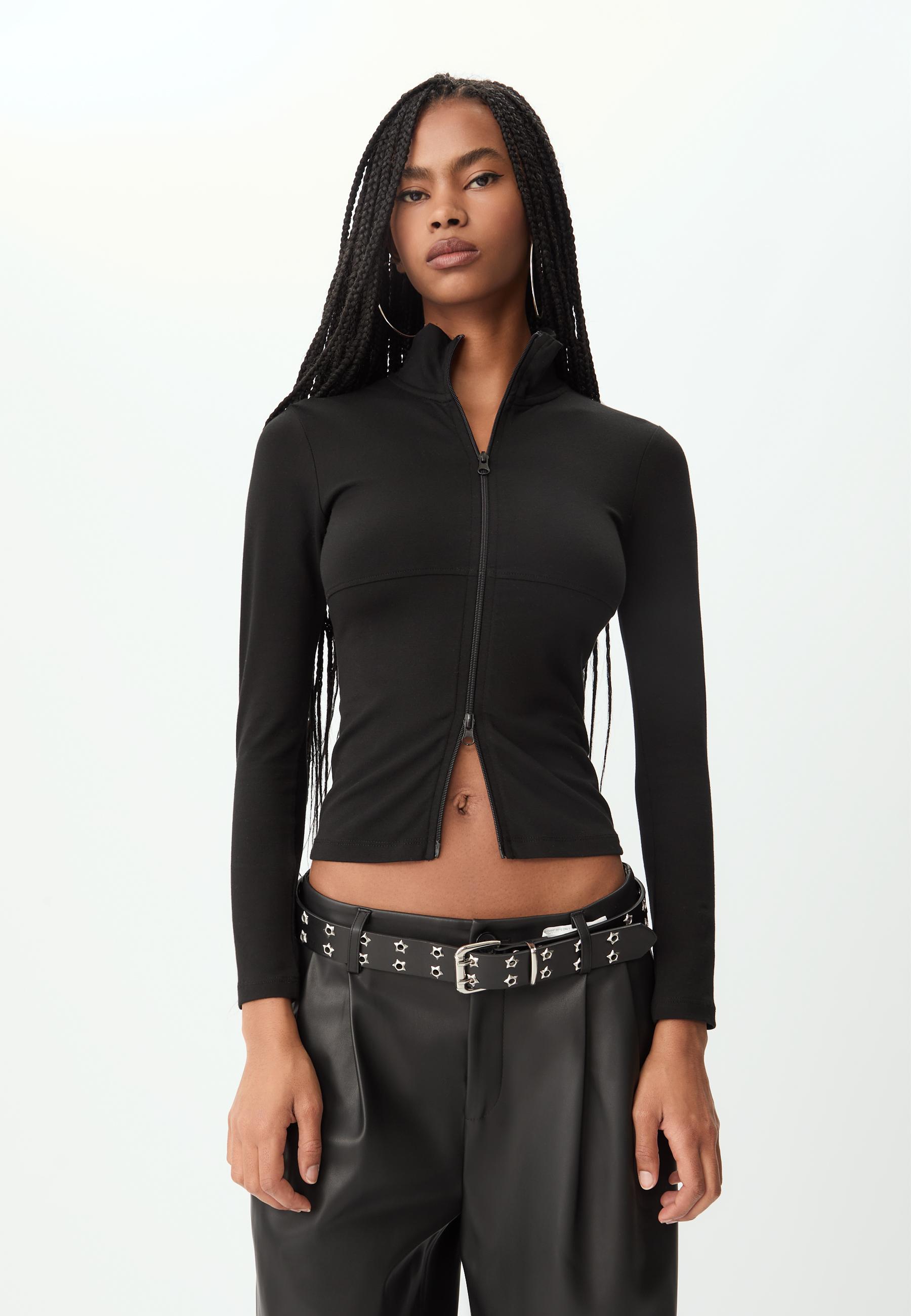 Double zip t-shirt — Black