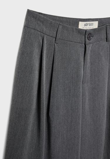 Tailored wide-leg trousers with darts — Dark grey 9