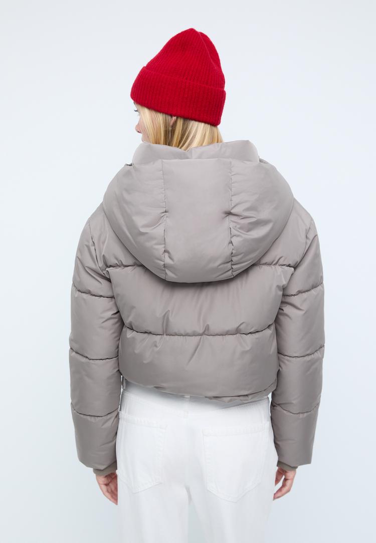 gewatteerde basisjas met capuchon