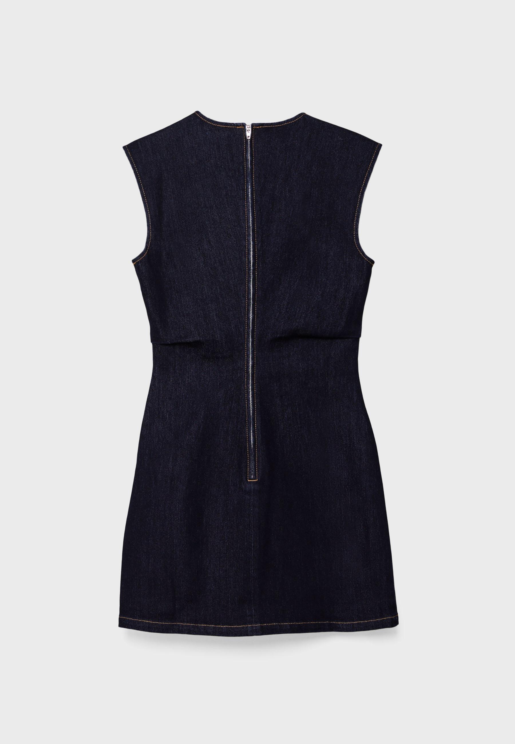 Short denim dress — OVERDYED BLUE DENIM