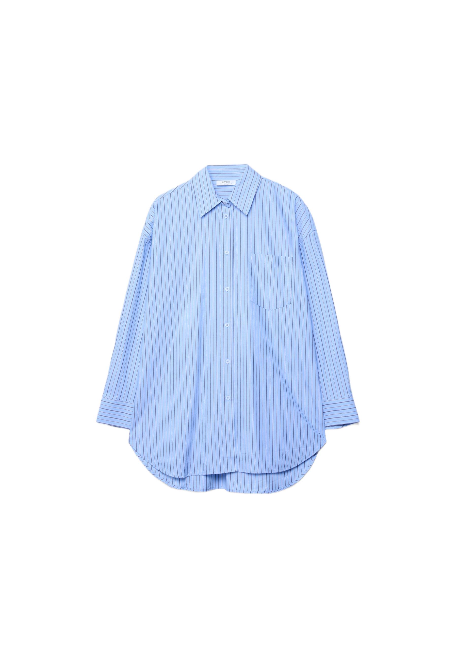 Oversize striped shirt — GREY DENIM WASH
