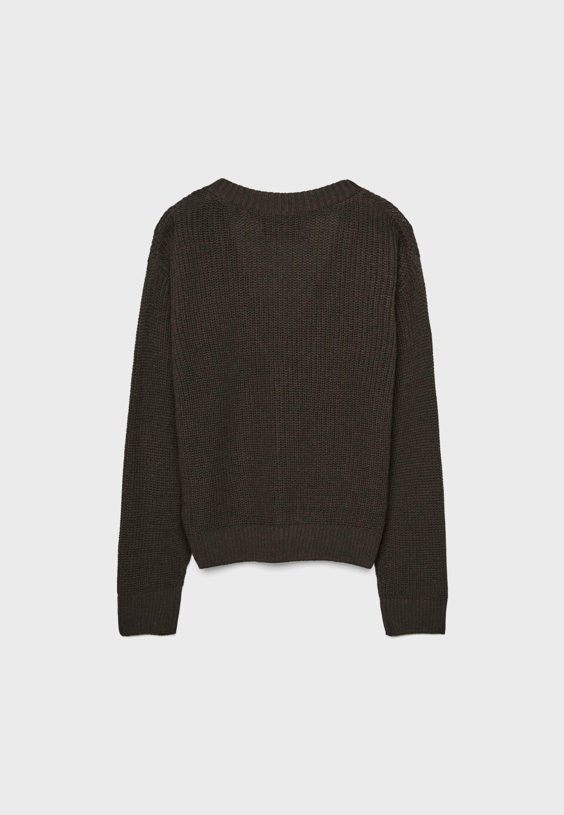 Button-up knit cardigan — Brown