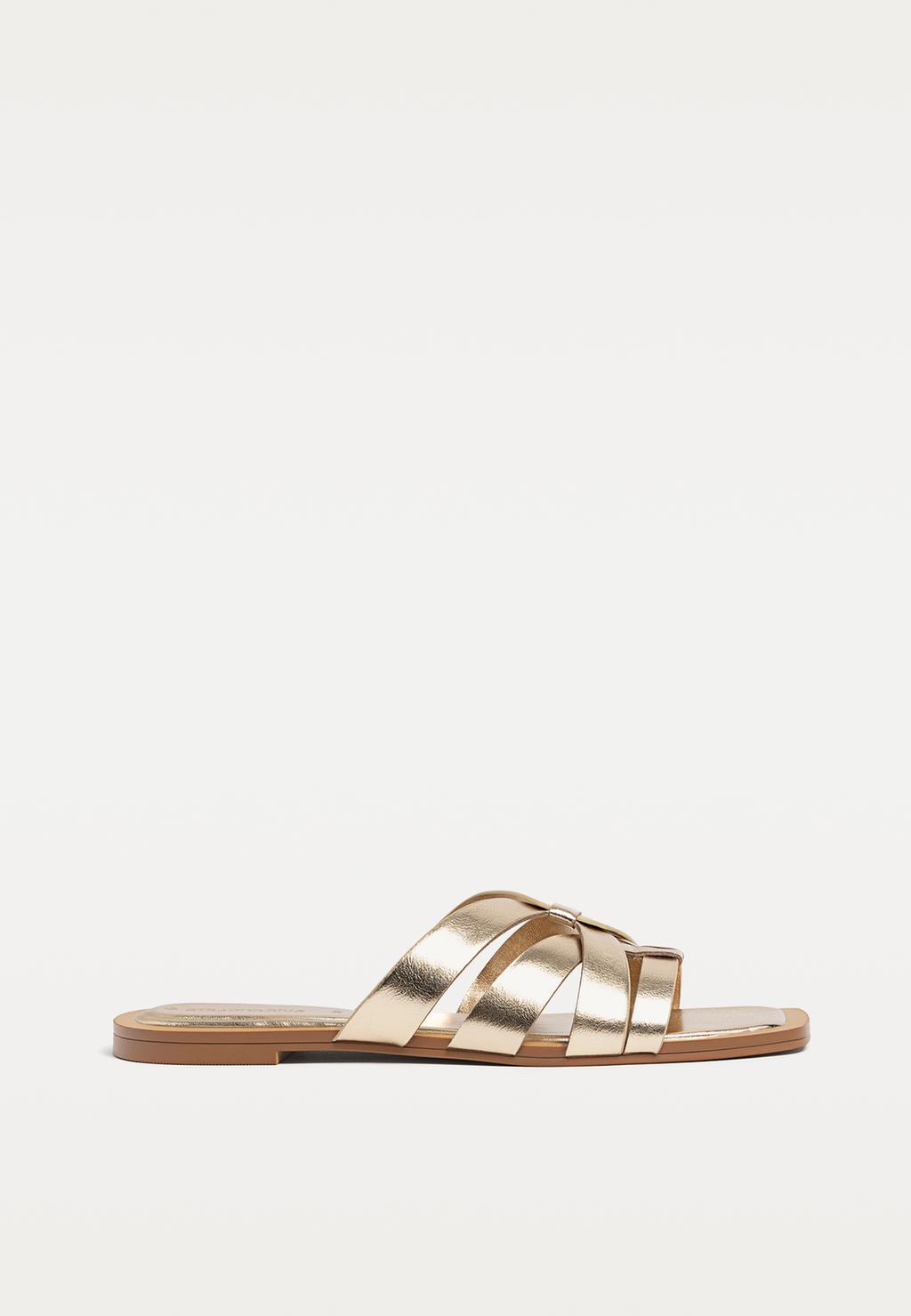 Flat strappy slider sandals