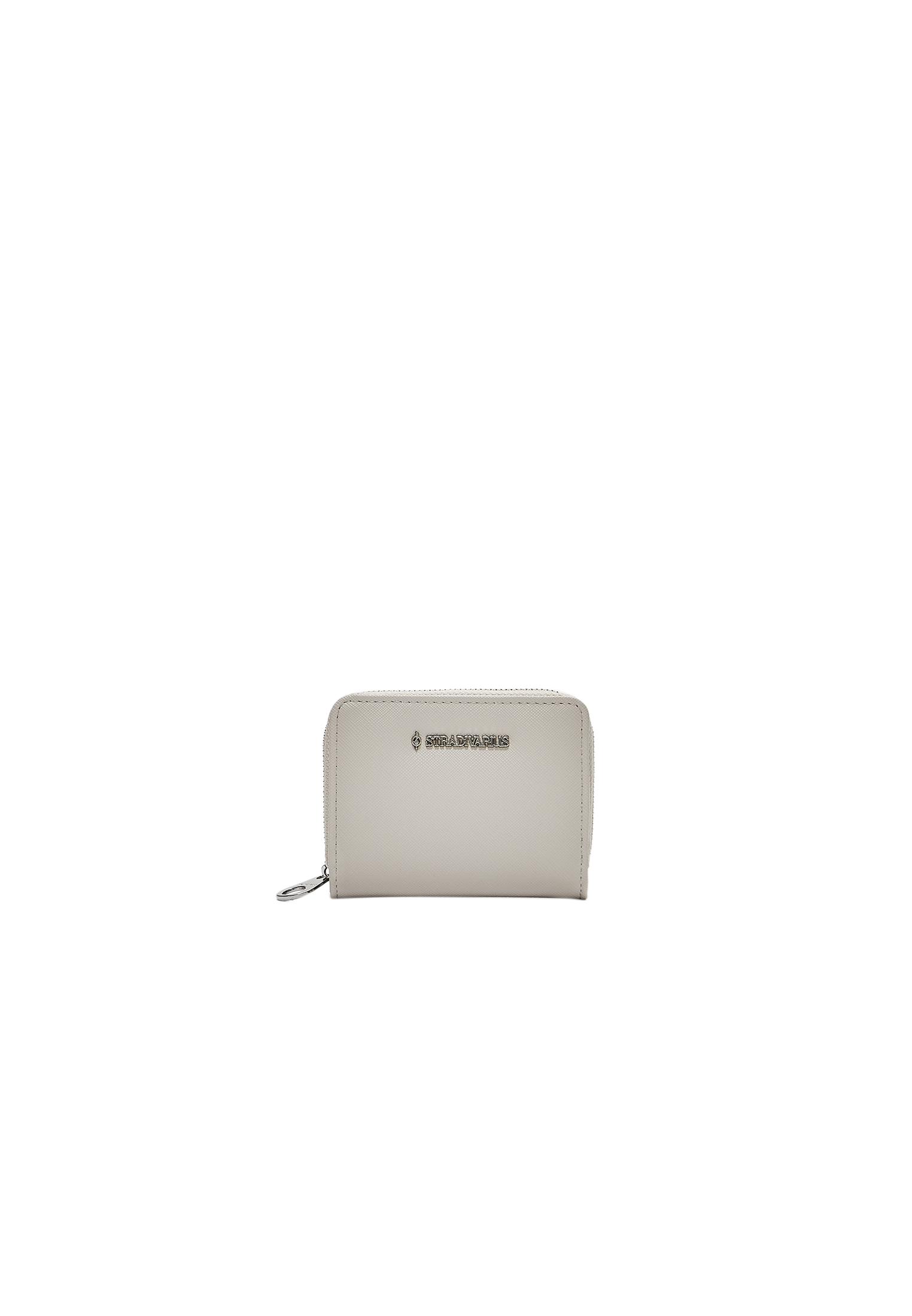 Rectangular zip-up purse — Ecru