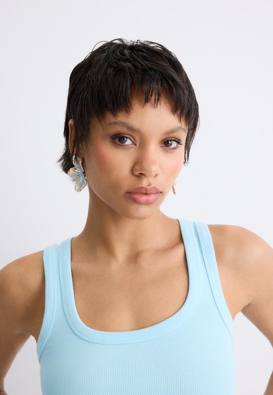 Stradivarius Cercei Evantai Emailat Albastru Os