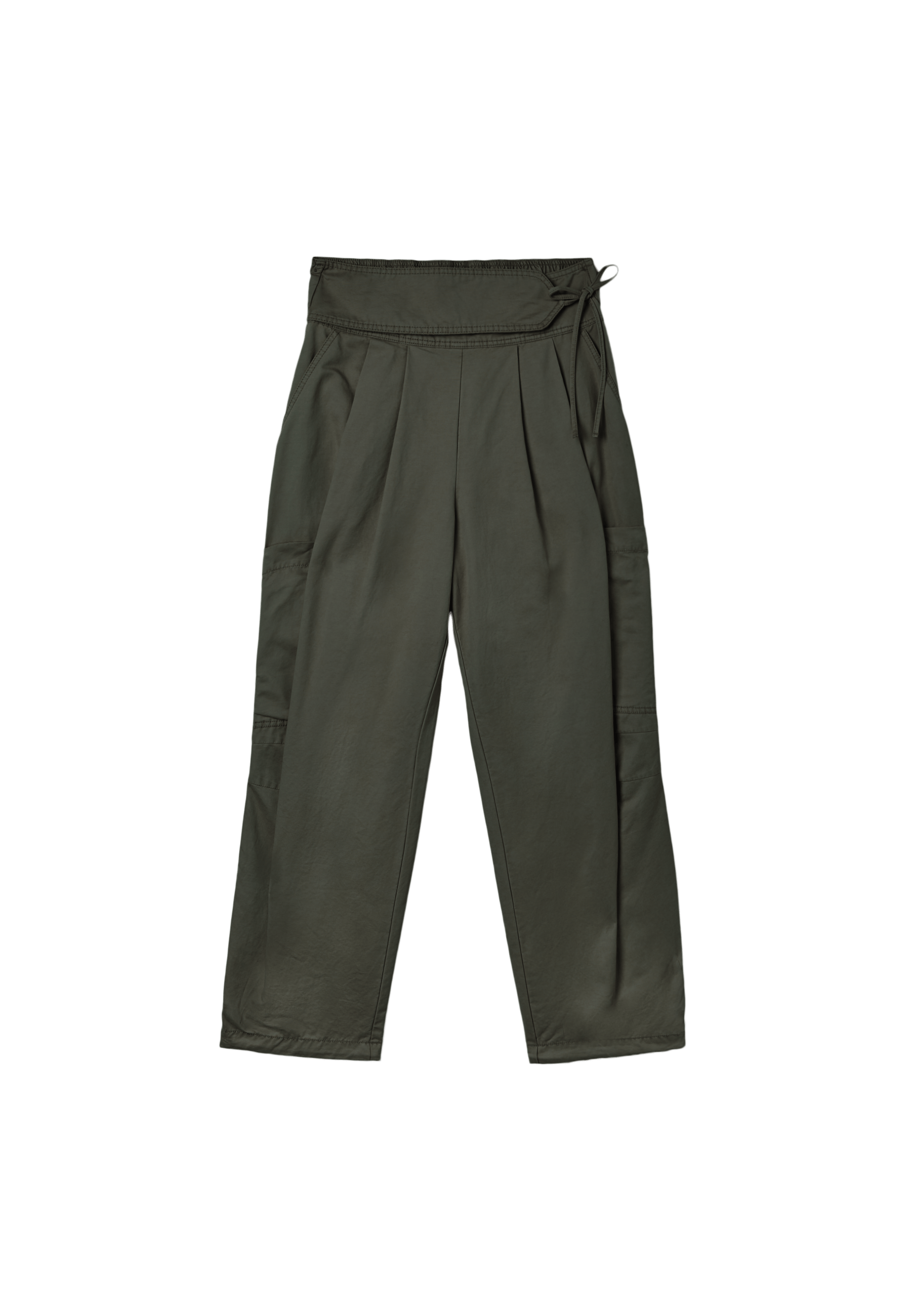 Voluminous cargo trousers with tie detail waist — 0-526