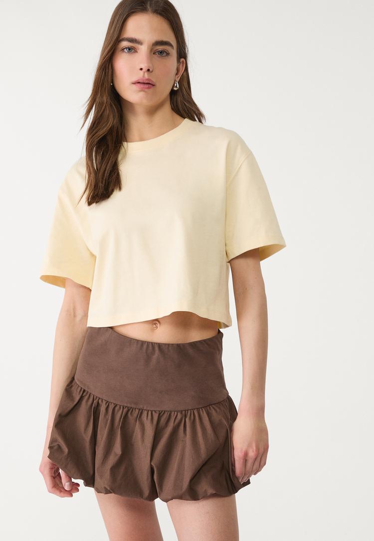 camiseta crop heavy cotton