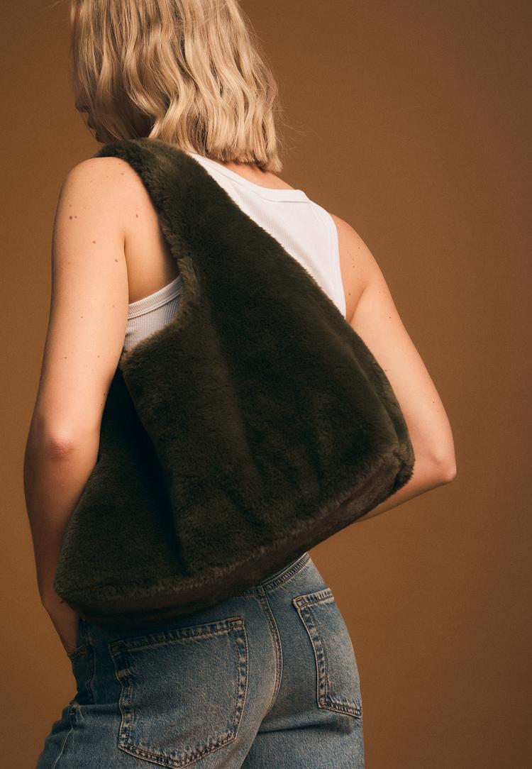 bolso hombro efecto pelo