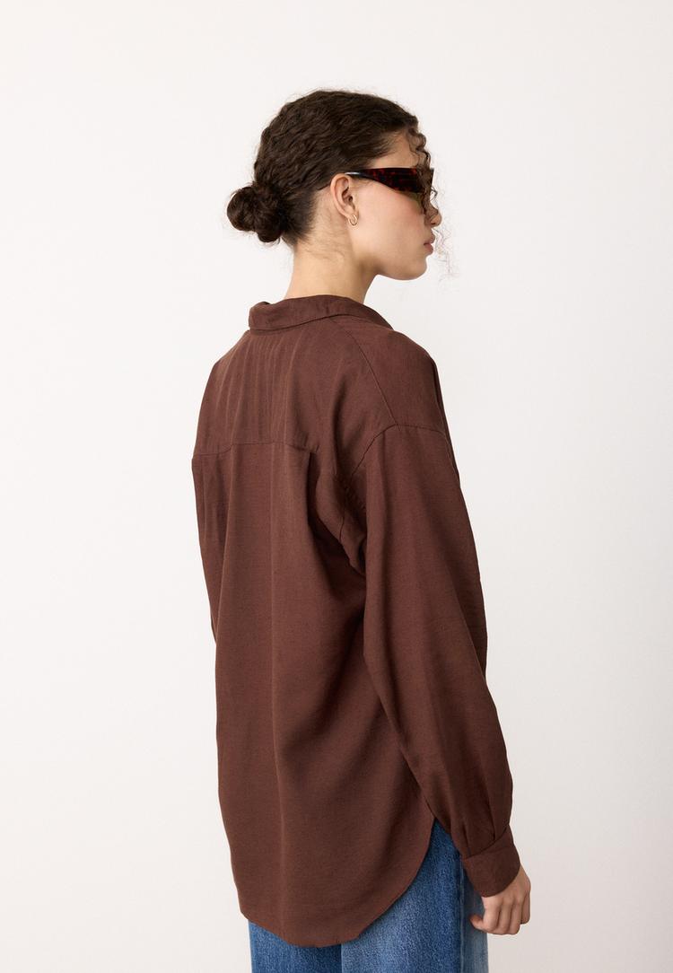 camisa fluida con lino