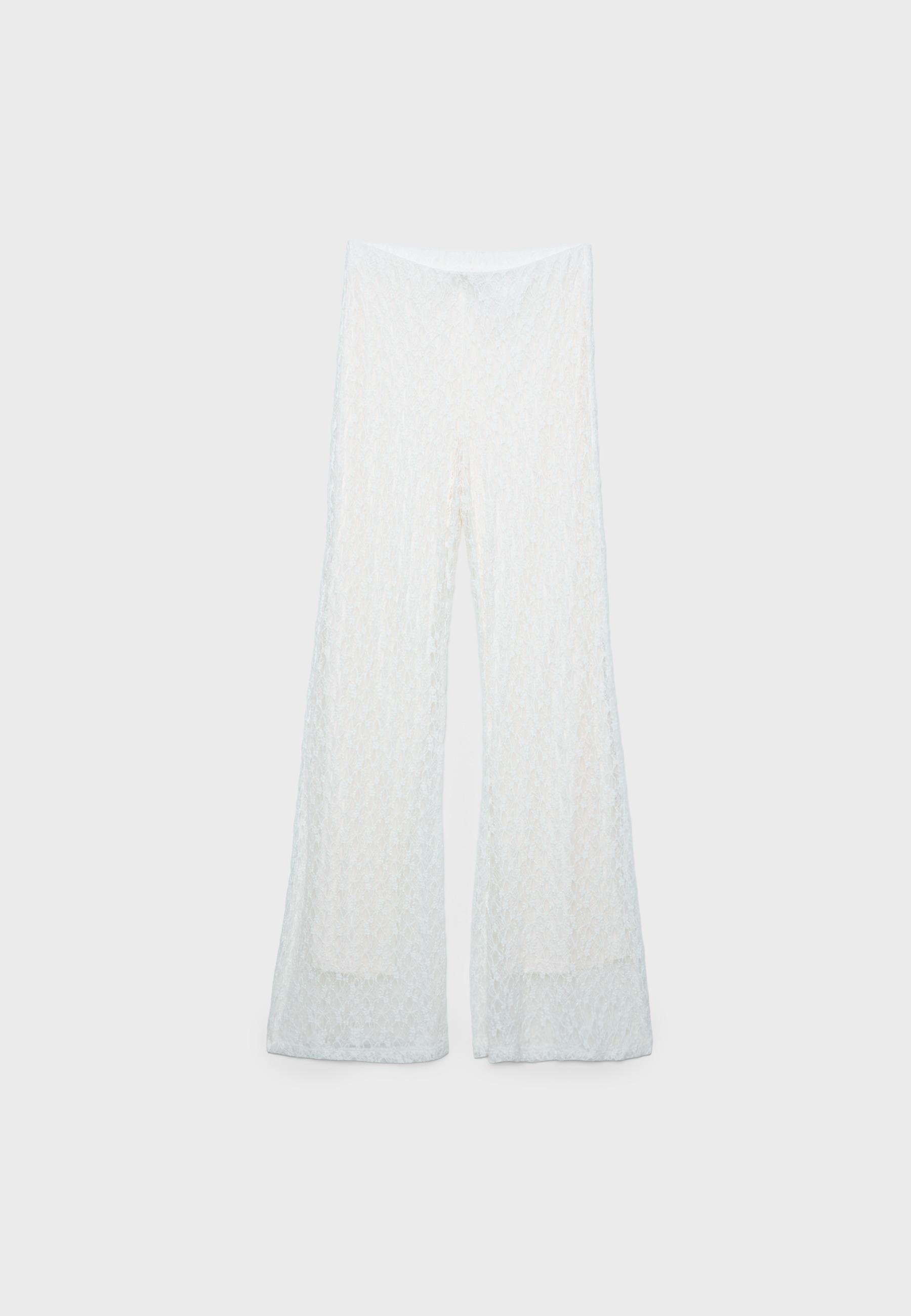 Lace bell bottom trousers