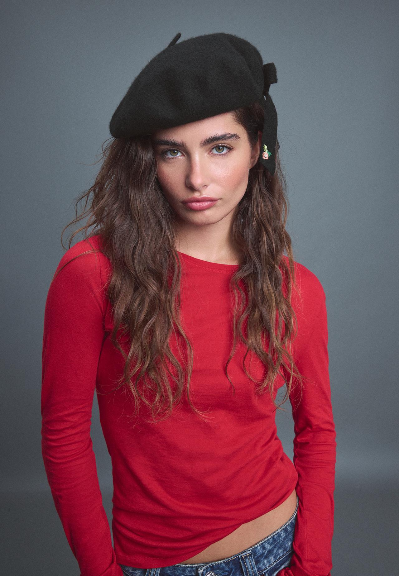 Bow beret — Black