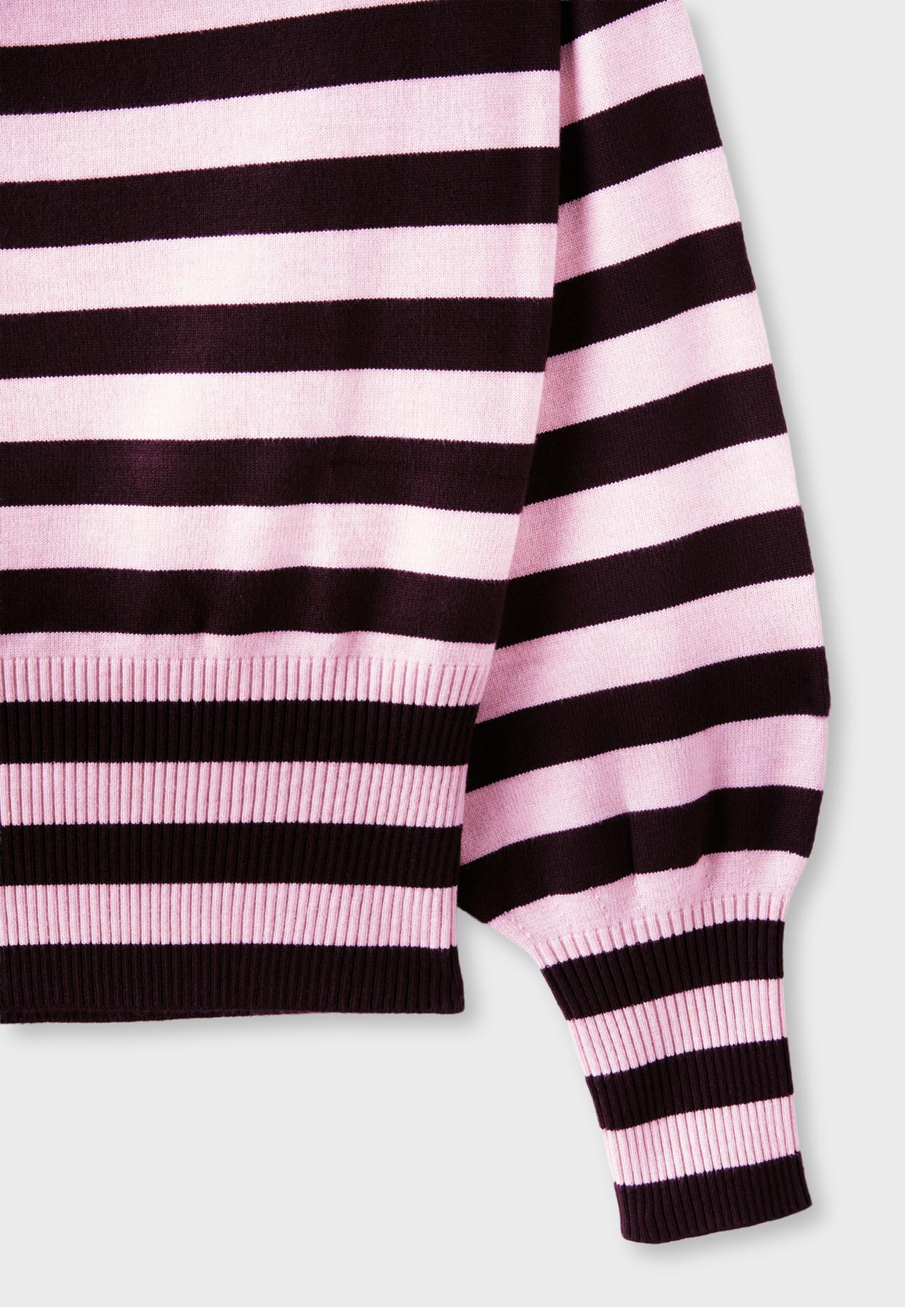 Asymmetric ribbed hem knit jumper — AUBERGINE