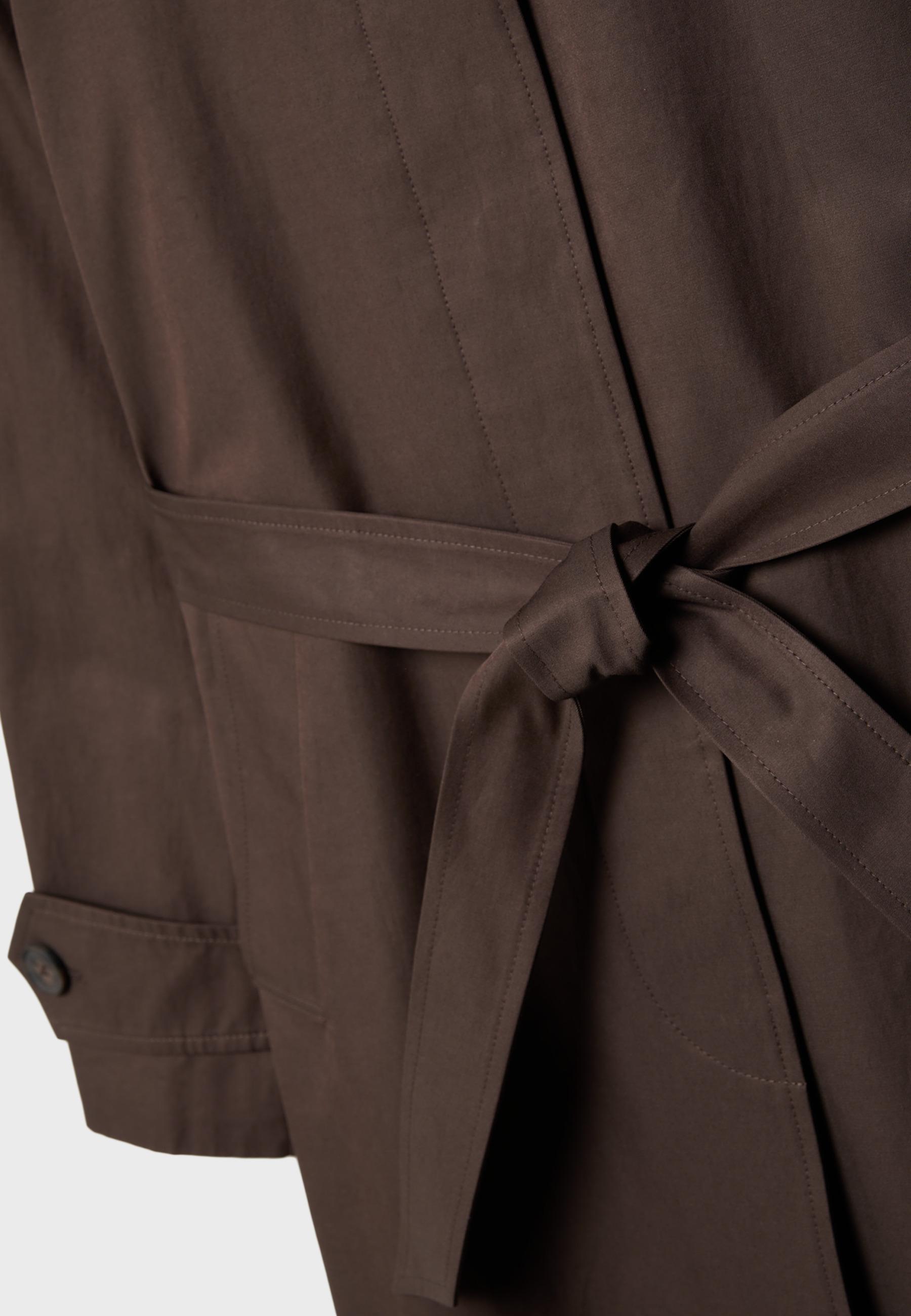 Long single-breasted trench coat — Brown
