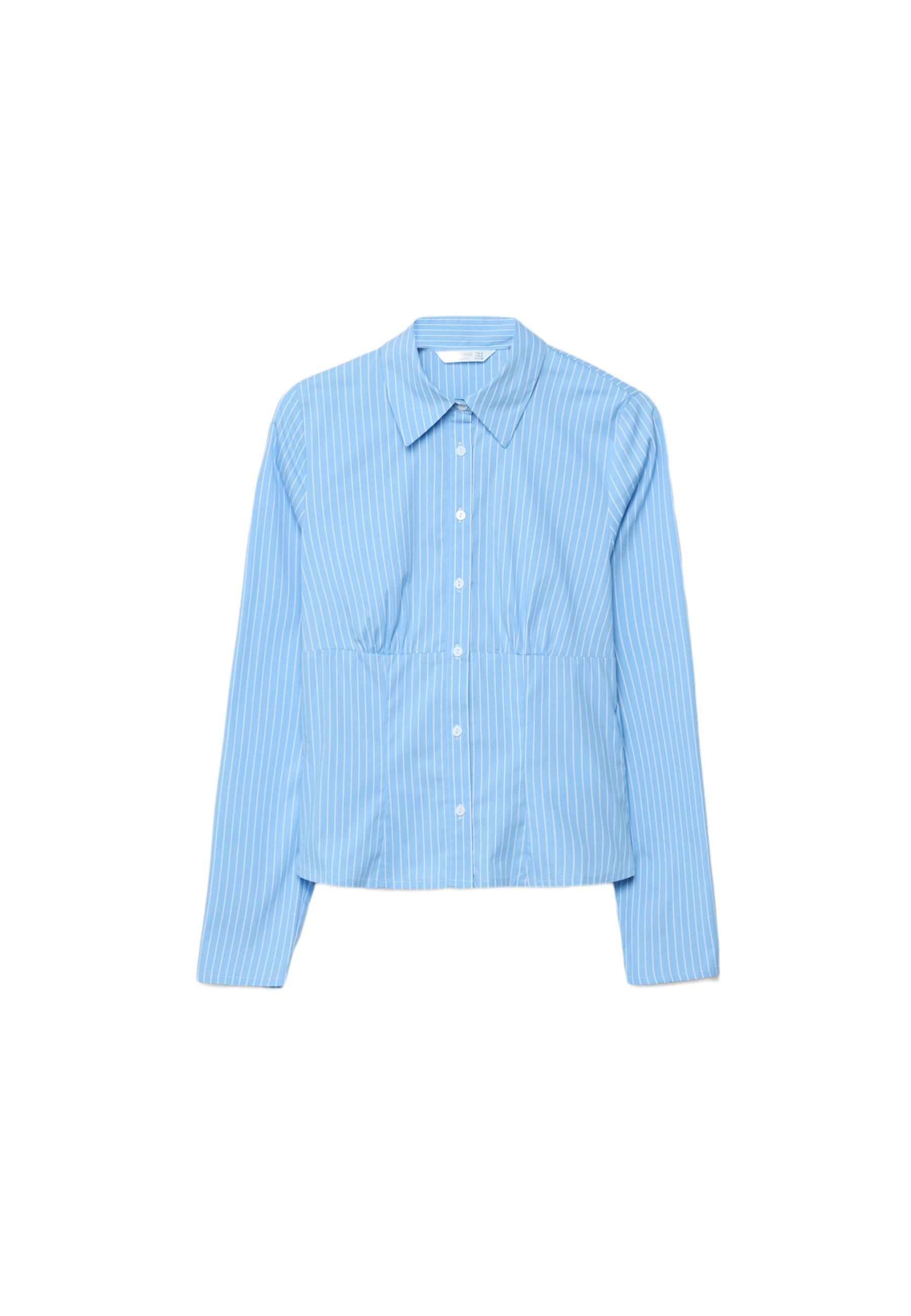 Fitted shirt with underbust seam — Sky blue