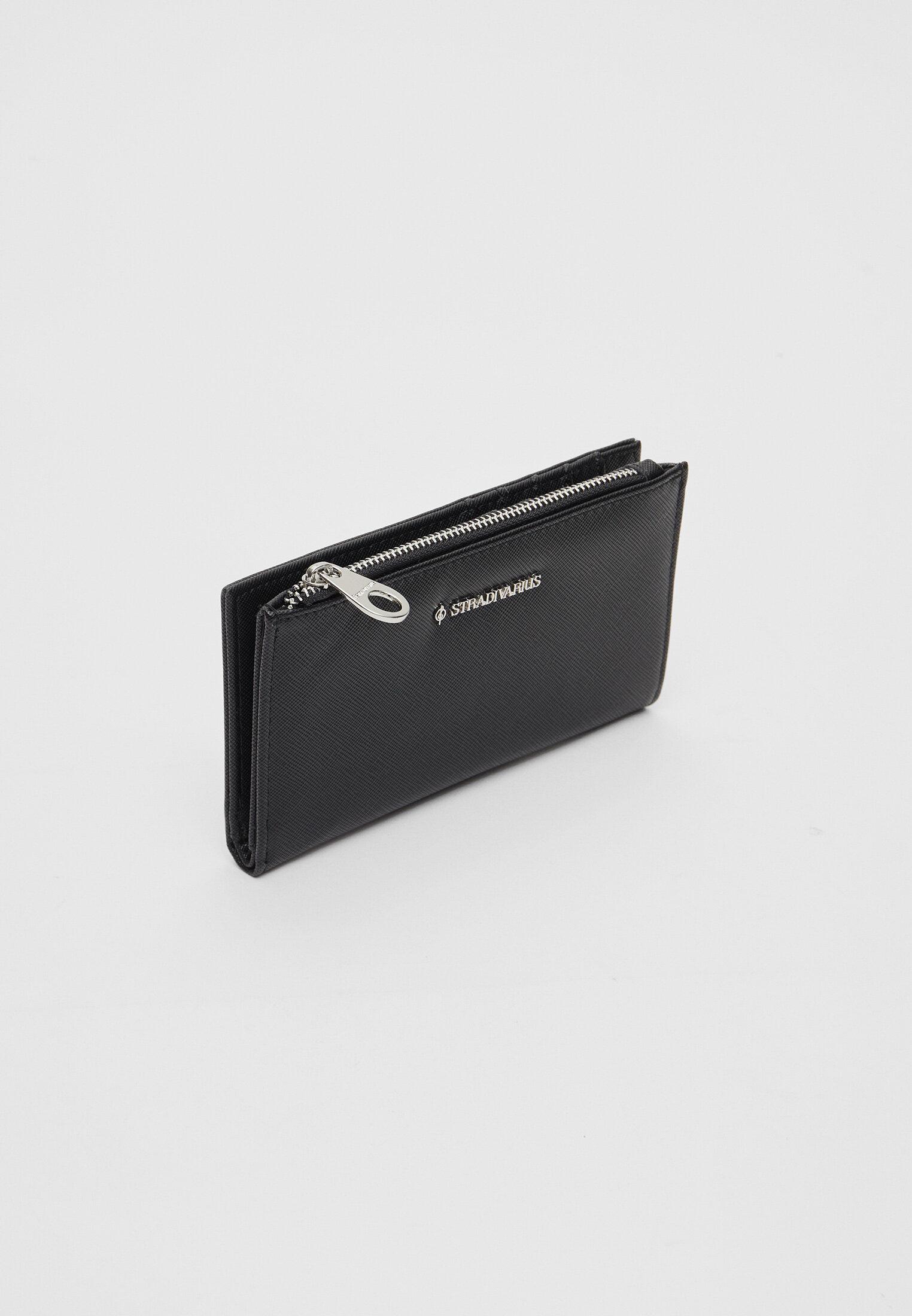 Basic zip-up purse — Black