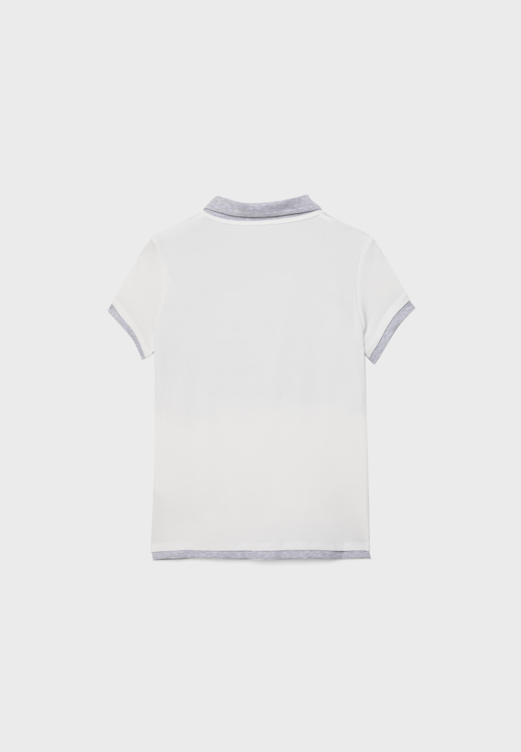 Double-layer short sleeve polo T-shirt — White