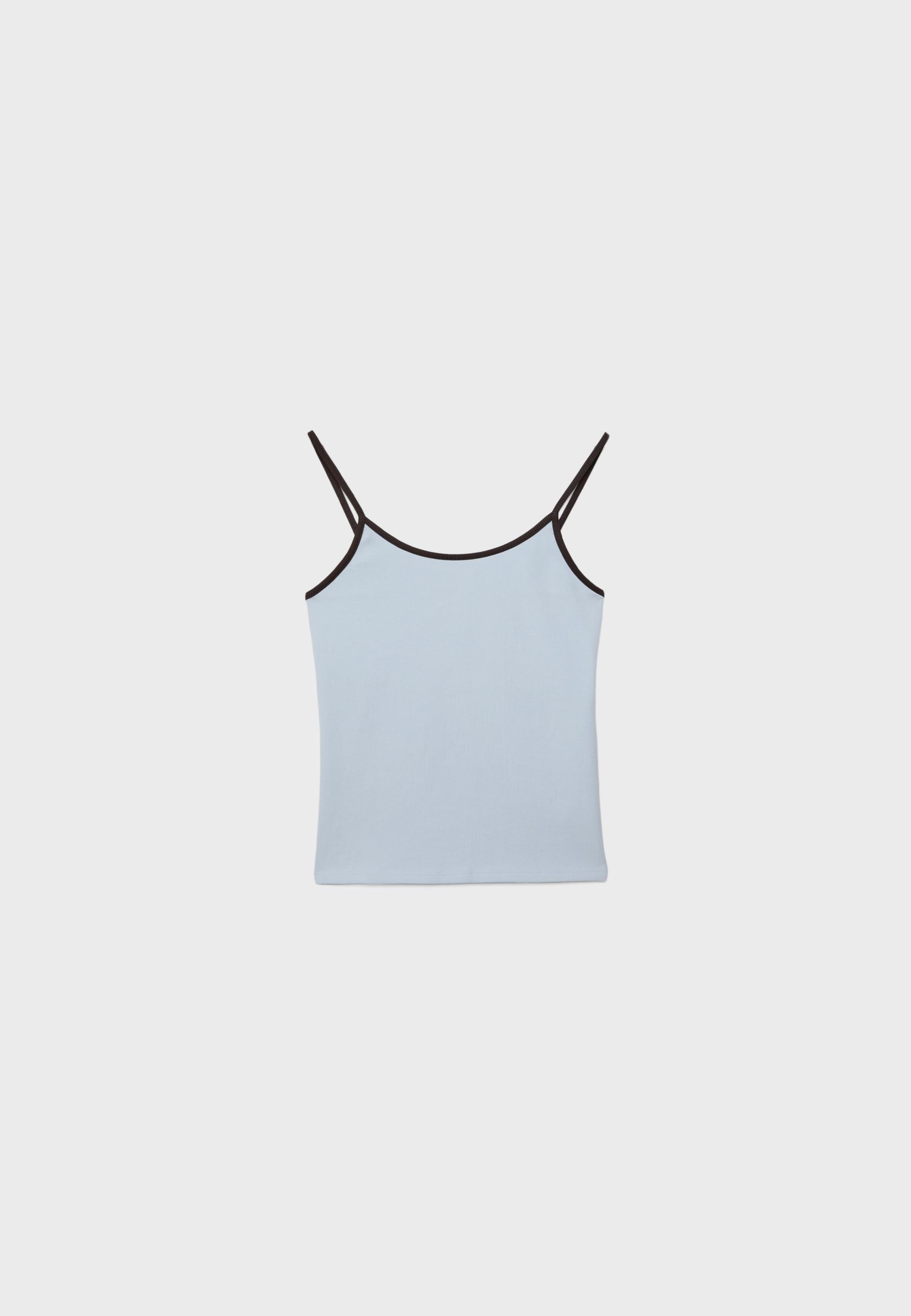 B07 Ribbed strap top — Sky blue