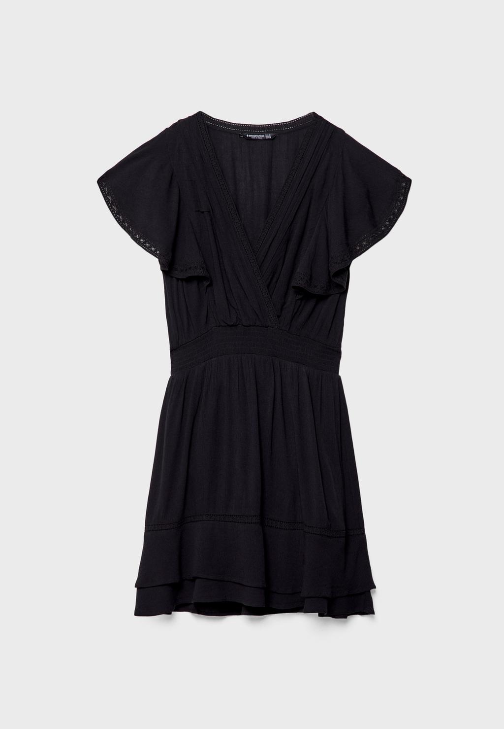 Vestido fluido corto volantes