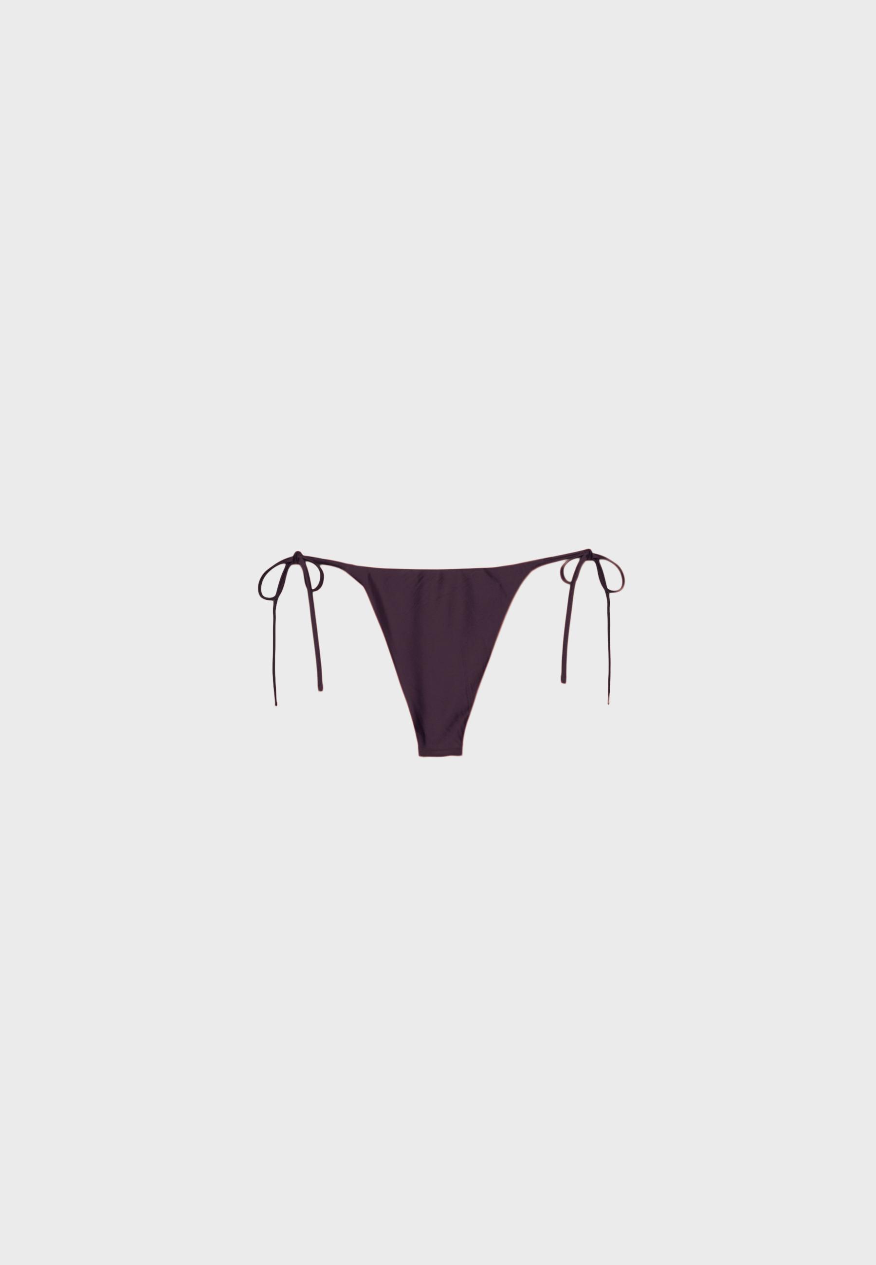 Sateen Brazilian bikini bottoms — Purple