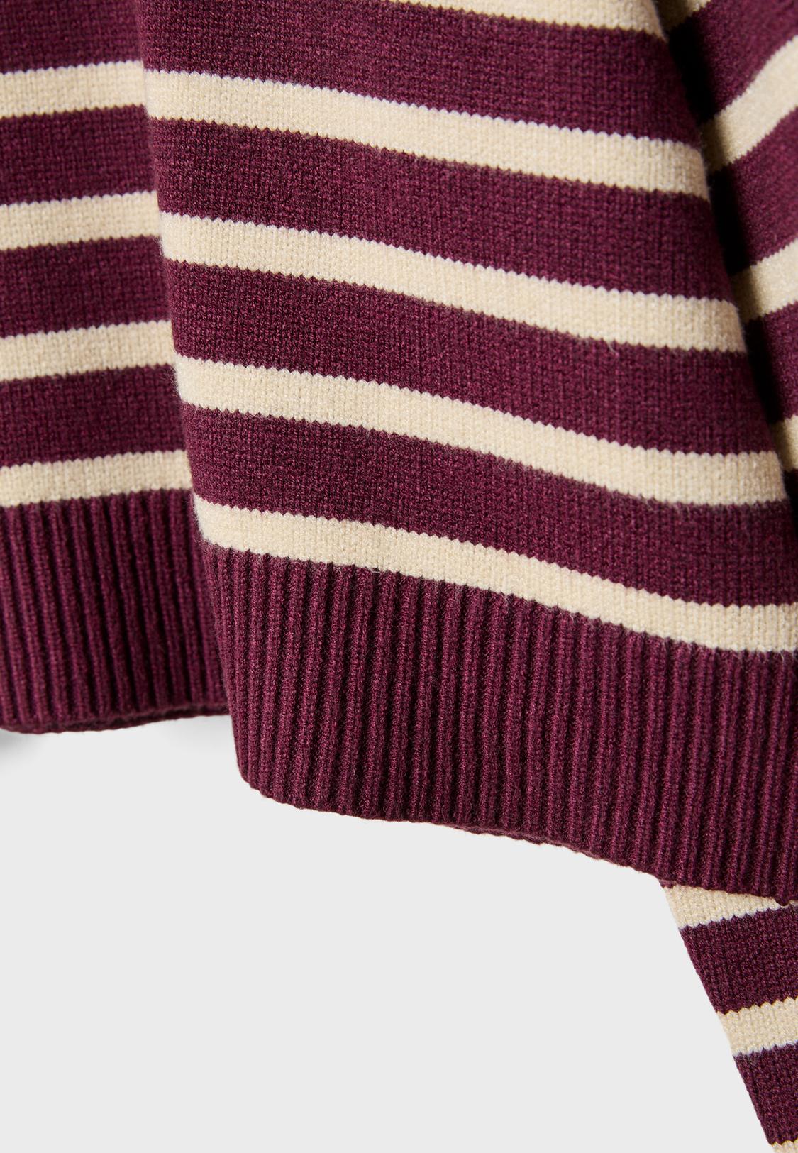 Maglia crop a righe in maglia