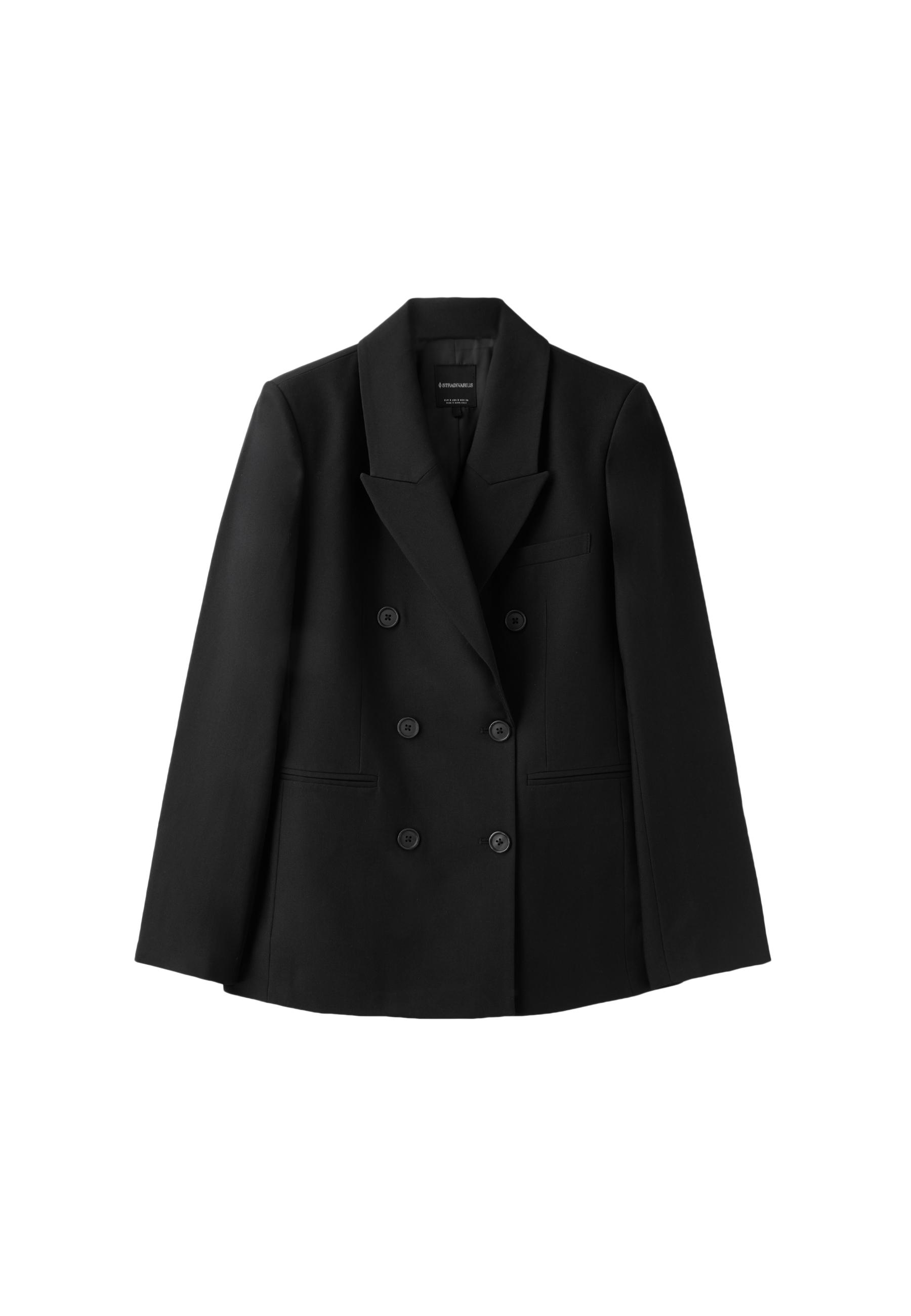 Fitted blazer with buttons — Black