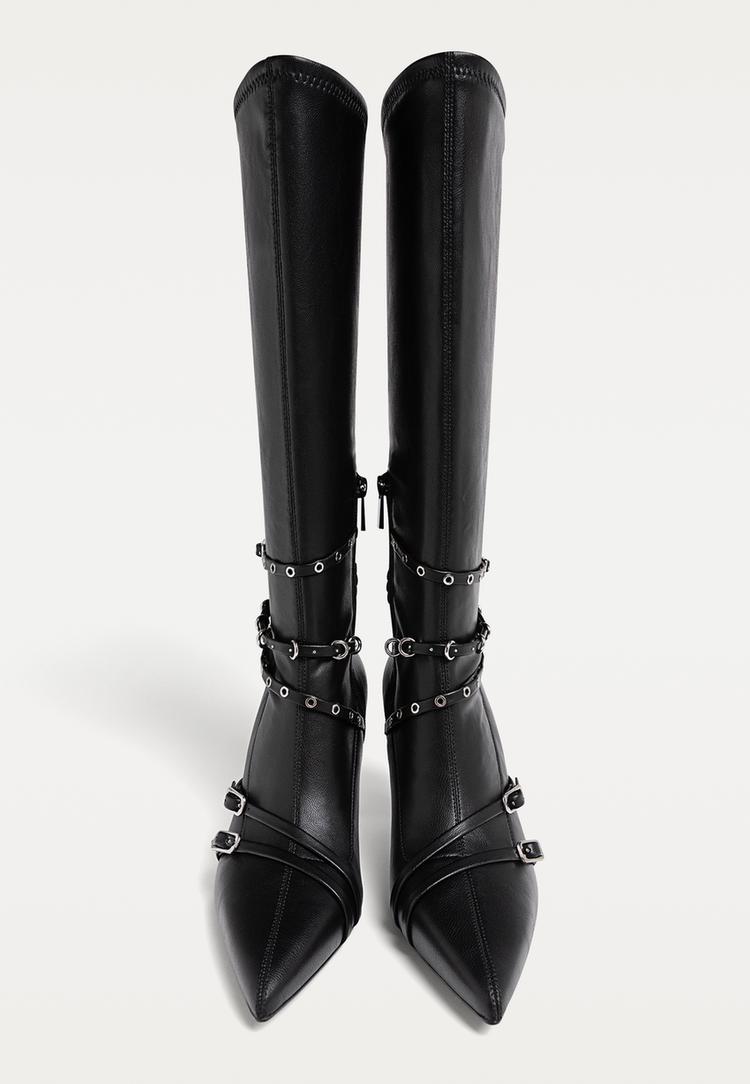 botas altas hebillas