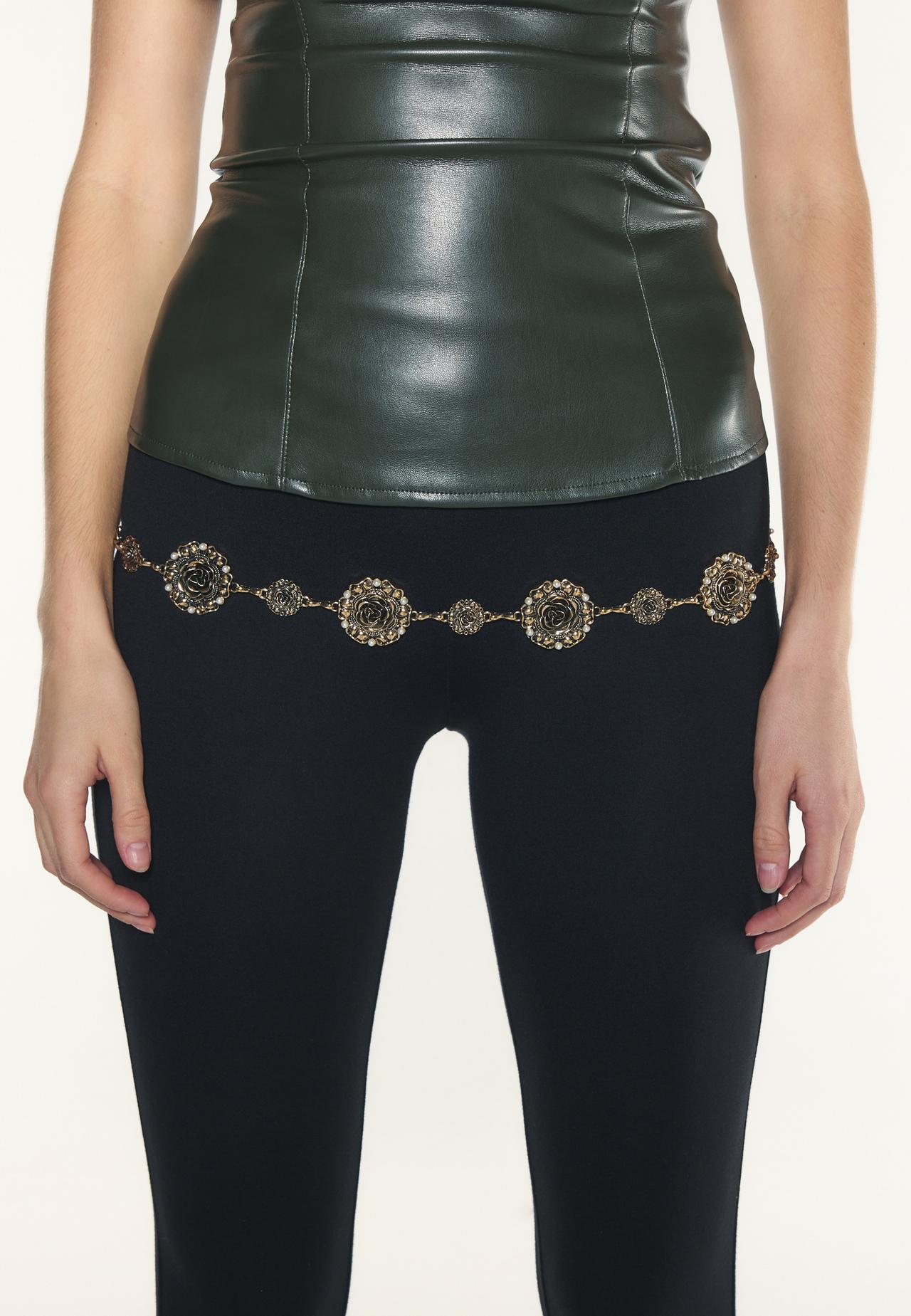 Metal rosette belt — Gold