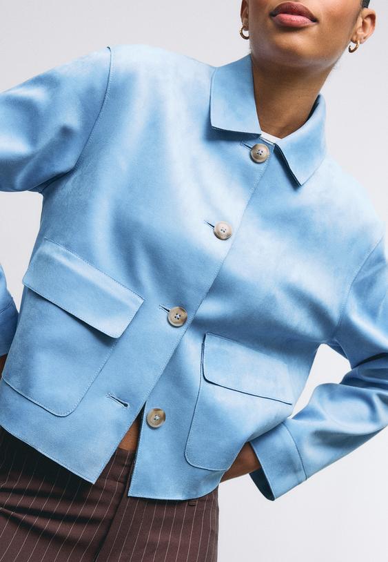 Cepli suni süet ceket - Görsel 5