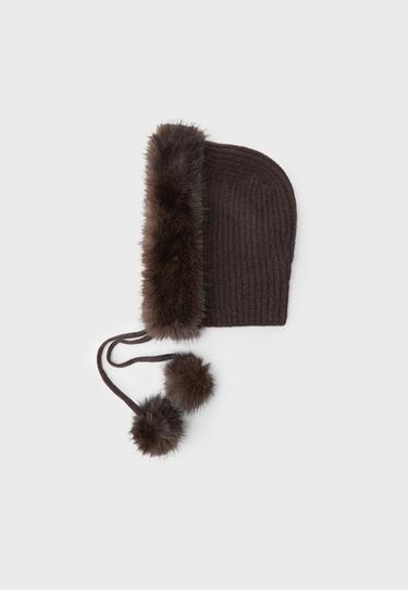Faux fur balaclava — Brown 1